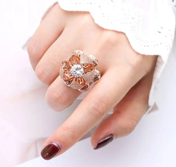 Flower Bloom Ring Open And Close Flower Rings For Women