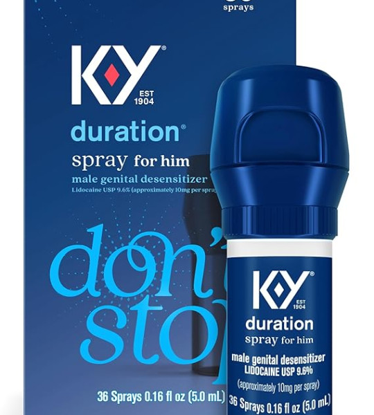 K-Y Duration Delay Spray, Numbing Climax Spray for Men & Lidocaine Desensitizing Spray, Climax Control, Sex Accessories for Adults Couples, Last Longe