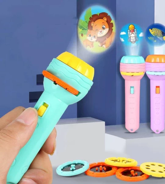 Baby Projector Torch 3 Cards Cartoon Projection Flashlight Children Early Education Toy