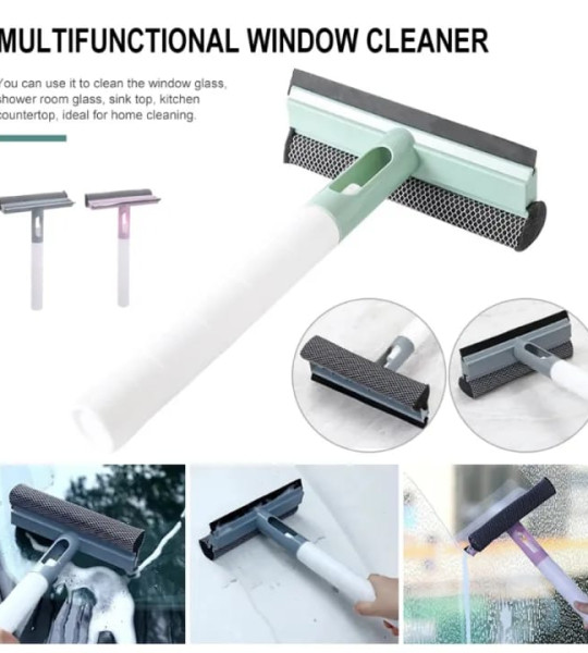 Short Handle Glass Cleaning Brush Wiper Scraper Multifunctional Window