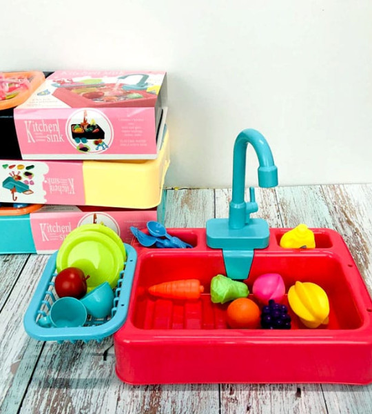 Kids Kitchen Sink Electric Circulation Pumping Wash Basin Plastic Stimulation Childrens Kitchen Toys House Washing Dishes,sinks(electric Dishwasher)
